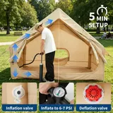Aufblasbares Campingzelt, 3x2M Oxford-Stoff Zelt mit Luftpumpe 4 Jahreszeiten – Bild 5