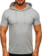  T-Shirt Tee Kurzarm Sport Slim Fit Unifarben Classic Basic Herren BOLF Kapuze – Bild 1