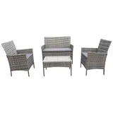 Gartenlounge 4-tlg Gartenmöbel Set Sitzgruppe Polyrattan Farbwahl SVITA BROOKLYN – Bild 7