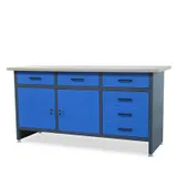 Werkbank mit Arbeitsplatte Werktisch mit 6 Schubladen 2 Schließfächer MDF Platte – Bild 1