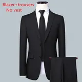 Männer Solid Color Business Anzug Hochwertige Mode Bankett Hochzeit Trend  – Bild 11