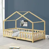 Kinderbett Treviolo 90x200 cm Holzfarben [en.casa] – Bild 1
