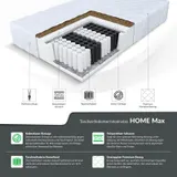 Matratze 160x200 HOME MAX Taschenfederkern H3 H4 7 Zonen Kokos 24 cm Kaltschaum – Bild 3