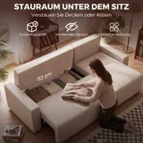 Ecksofa mit Schlaffunktion L-Form 3-Sitzer Sofa mit Umkehrbarer Chaiselongue – Bild 7