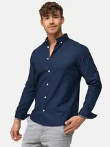 Indicode Herren Langarmhemd Brayden-Hemd Langarm Herrenhemd Freizeithemd Männer – Bild 2