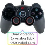 Schwaiger USB Gaming Controller Gamepad Pad 2x Vibration für PC PS3 Android TV – Bild 3