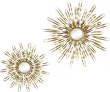 Leonique Wand Deko Glas Spiegel SONNE 2er Set Metall Gold 46x4cm – Bild 1