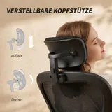Bürostuhl Ergonomischer Schreibtischstuhl mit Hochklappbaren Armlehnen Schwarz – Bild 7