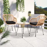 CASARIA® Balkonset 3 teilig Sitzgruppe Garten Bistroset Balkonmöbel Lounge Set – Bild 2