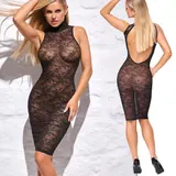 Spitzenkleid Damen Bodycon Blütenspitze Schwarz Rückenfrei sexy Abendkleid "Eden – Bild 1