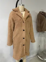 Damen Plüsch Warme Teddyfell Kapuzen Mantel Coat Fleecejacken Winterjacke DE – Bild 4
