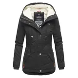 Marikoo Damen Herbst Winter Jacke Teddyfell gefüttert Winterjacke Kapuze B802 – Bild 5