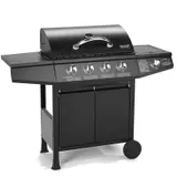 TAINO BASIC 4+1 Gasgrill BBQ GRILLWAGEN Edelstahl Brenner Seitenkocher TÜV Grill – Bild 1