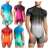 DE Herren Badeanzug Shorty Einteiler Schwimmanzug Rash Guard Bademode Overall – Bild 12