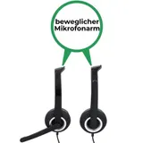 Hama PC Office USB Headset Stereo Kophörer mit Boom Mikrofon Mikro Büro Notebook – Bild 3