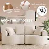 Sofa 3 Sitzer 207 cm Cloud Sofa mit Chenille-Optik, 68 cm Tiefe Sitze, Cremeweiß – Bild 8