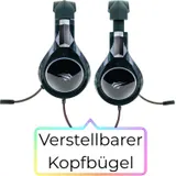 Schwaiger USB Gaming Over-Ear Headset Kopfhörer Mikrofon LED Stereo PC Notebook – Bild 4