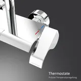 Duschsystem Regendusche Mit Thermostat Handbrause Duschset    Mechanische Tasten – Bild 14