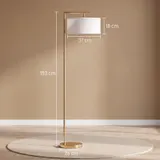 Stehlampe Stehleuchte E27 Sockel für Wohnzimmer Stahl Stoffschirm Goldoptik – Bild 4