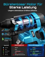 4-in-1 Akku Bohrhammer 2.8J SDS Plus Schlagbohrer Bohrmaschine mit 2*4,0Ah Akku – Bild 6