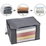 6x 90L Aufbewahrungstasche Aufbewahrungsbox mit Deckel, Groß Kleideraufbewahrung – Bild 5