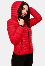Marikoo Samtpfote Damen Jacke Steppjacke Frühling Übergangsjacke gesteppt Kapuze – Bild 4