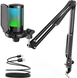 FIFINE USB Mikrofon PC Gaming mit Arm, Shock Mount für Streaming Podcast Studio – Bild 1