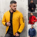 Übergangsjacke Bomberjacke Steppjacke Sweatjacke Casual Herren BOLF Unifarben – Bild 2