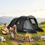 Tunnelzelt für 4 Personen Campingzelt mit 2 Räumen UV-Schutz Refurbished – Bild 9