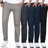 A. Salvarini Herren Designer Chino Stoff Hose Kariert Lang Stretch Regular AS370 – Bild 6
