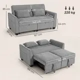 Schlafsofa, 4-in-1 2-Sitzer Sofa Ausziehbar 142 x 186 cm mit Schlaffunktion – Bild 4