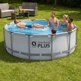 Stahlrahmenpool Aufstellpool Gartenpool Schwimmbecken ohne Pumpe grau rund – Bild 10