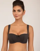 Rosme Balconette BH schwarz anthrazit Halbschale gepolstert mit Bügel Dirndl BH – Bild 2