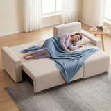 Ecksofa mit Schlaffunktion L-Form 3-Sitzer Sofa mit Umkehrbarer Chaiselongue – Bild 9