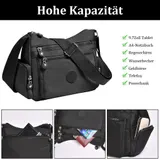 Damen Handtasche Umhängetasche Crossbag schwarz Crossbody Bag Schultertasche DE – Bild 6