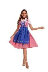 Damen Dirndl Trachtenkleid Oktoberfest Festkleid Kleid Karneval Kostüm DE – Bild 17