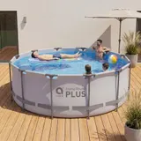 Stahlrahmenpool Aufstellpool Gartenpool Schwimmbecken ohne Pumpe grau rund – Bild 5