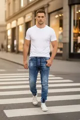 Reslad Jogging-Jeans Herren Relaxed Fit Jeans-Hose Jogginghose Jogger RS-2073 – Bild 3