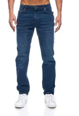 Herren Jeans Hose regulär  Fit  Designer Basic Blau Jeans Stretch Hose – Bild 1