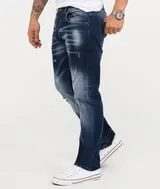 Rock Creek Herren Jeans Stonewashed Used-Look Regular Fit Dunkelblau RC-3113 NEU – Bild 3