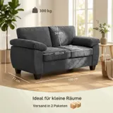 HOMCOM Sofa 2 Sitzer 156 cm Chenille Couch mit breiten gepolsterten Armlehnen – Bild 4