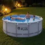 Stahlrahmenpool Aufstellpool Gartenpool Schwimmbecken ohne Pumpe grau rund – Bild 7
