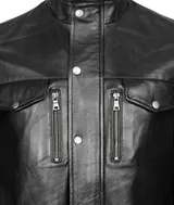 Leder Mantel Herren Lang Schwarz Echtleder Herrenmantel H-343 Rock Creek NEU – Bild 7