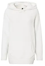 Damen Pullover weiß Plüsch Kapuze Kängurutasche Long Style Gr. 36 - 54 neu 65506 – Bild 1