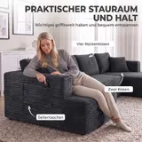 Modulares U-Form Sofa mit Schlaffunktion 2 Chaiselongues Seitentasche Dunkelgrau – Bild 7