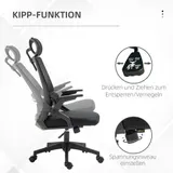 Bürostuhl Ergonomisch, Schreibtischstuhl mit Verstellbar Kopfstütze Mesh Schwarz – Bild 6