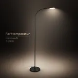 LED Stehlampe Dimmbar Stehleuchte 125,5cm Leselampe Schwenkbar Warmweiß Schwarz – Bild 5