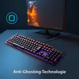 SET: Mechanische USB Gaming Tastatur RGB LED & Ergonom. Funkmaus QWERTZ Layout – Bild 2