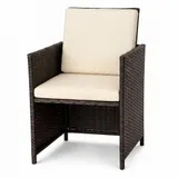 Gartenmöbelset 4 teilig Braun Rattan Outdoor Gartenlounge Balkonset Polyrattan – Bild 3