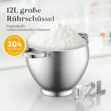 2500W Küchenmaschine 12L Edelstahl Schüssel XXL Knetmaschine Teig Rührmaschine – Bild 5